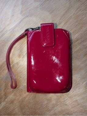 Othr Red Patent Wristlet Phone Case with Strap